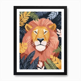 African Lion Symbolic Imagery Illustration 1 Art Print