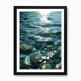 Close Up Of A High Definition Vibranly Clear And Shimmering Lake Surface Revealing A Mesmerizing (3) Art Print