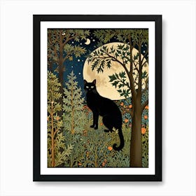 William Morris Black Cat In The Forest 14 Art Print