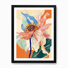 Colourful Flower Illustration Dahlia 1 Art Print