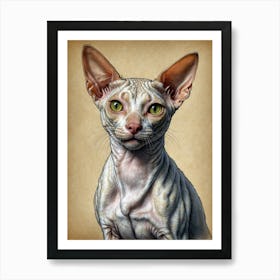 Sphynx Cat Art Print