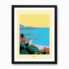 Poster Of Minimal Design Style Of Nice, France 2 Art Print