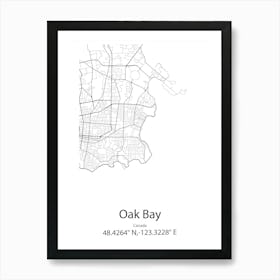 Oak Bay,Canada Minimalist Map Art Print