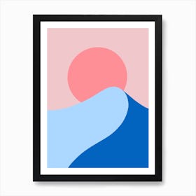 Waves At Sunset Art Print