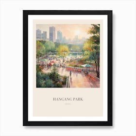 Hangang Park Seoul 3 Vintage Cezanne Inspired Poster Art Print