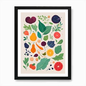 Fresh Fruits And Vegetables Art Print