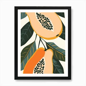 Papaya Close Up Illustration 7 Art Print