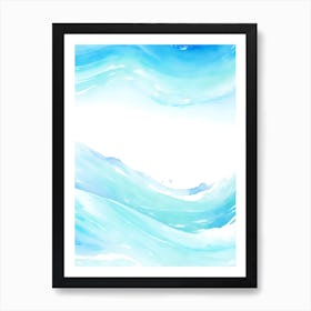 Blue Ocean Wave Watercolor Vertical Composition 139 Art Print