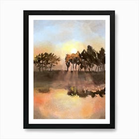 Serenade Of The Countryside A Watercolor Symphony Art Print