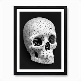 Skull With Terrazzo 2 Patterns Doodle Art Print