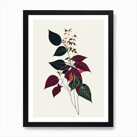 Western Poison Ivy Minimal Line Drawing 2 Art Print