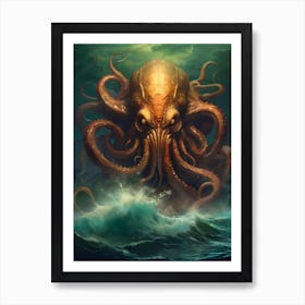 Ancient Octopus Rises Art Print