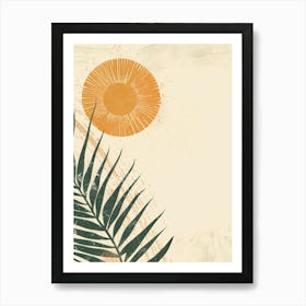 Palm Leaf And Sun Art Print