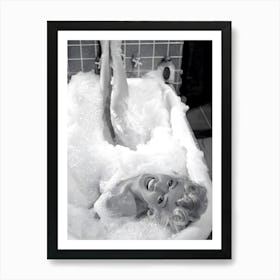 Marilyn Monroe In Bathtub Black And White Bathroom Old Hollywood Art Print
