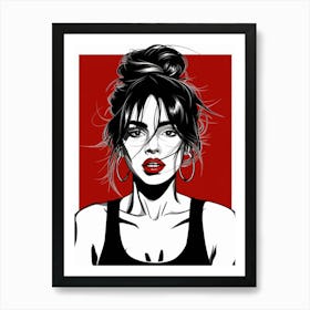 Girl With Red Lipstick Poster