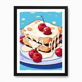 Cherry Drizzle Iced Cake Art Print