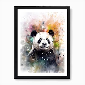 Panda Art In Watercolor Painting Style 4 Art Print