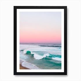 Burleigh Heads Beach, Australia Pink Photography 2 Art Print
