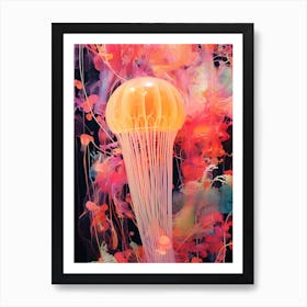 Jellyfish Retro Space Collage 2 Art Print
