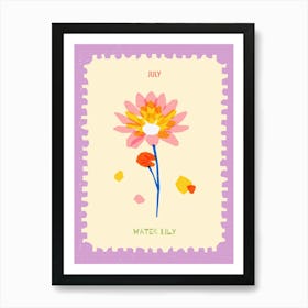 July Birthmonth Flower Water Lily Art Print