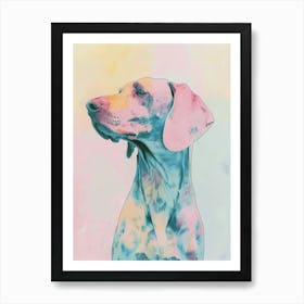 Weimaraner Dog Pastel Line Watercolour Illustration 1 Art Print