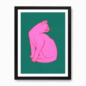 Pink Cat 2 Art Print