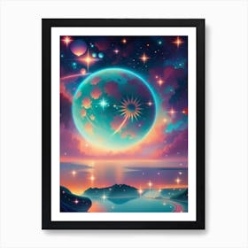 Fantasy Galaxy Ocean 4 Art Print