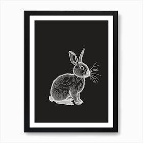 Mini Sable Rabbit Minimal Illustration 2 Art Print