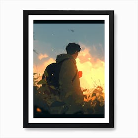 Sunset Walk Art Print