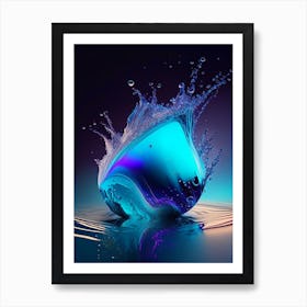 Water Splatter, Water, Waterscape Holographic 1 Art Print