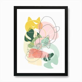 Cats Abstract Illustration Art Print