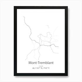 Mont Tremblant,Canada Minimalist Map Art Print