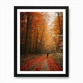 Autumn Greeting Crafted In Hand Drawn Style Rustic Typography Dancing Across The Visual Space Musi (1) Art Print