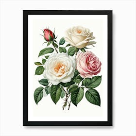 Vintage Galleria Style Rose Art Painting 24 Art Print