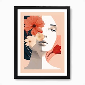 Bloom Body Woman Neutral Colours Boho Style 7 Art Print