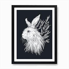 Lionhead Rabbit Minimalist Illustration 1 Art Print