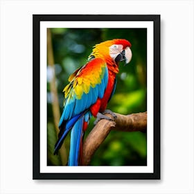 Tropical Elegance: Colorful Macaw Wall Poster Art Print