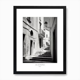 Poster Of Alghero, Italy, Black And White Analogue Photography 3 Art Print