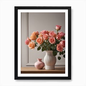 A Vase Of Pink Roses 58 Affiche