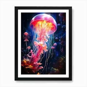 Jellyfish In The Sea Art Print