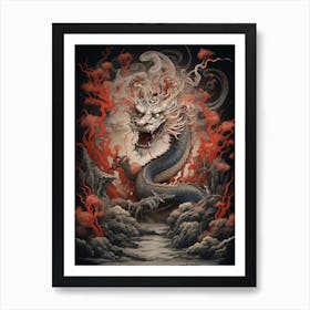 Chinese Calligraphy  Dragon 3 Art Print