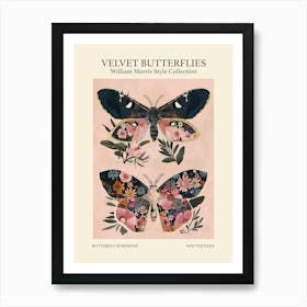 Velvet Butterflies Collection Butterfly Symphony William Morris Style 3 Poster