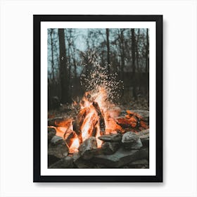 Camping Bonfire Art Print