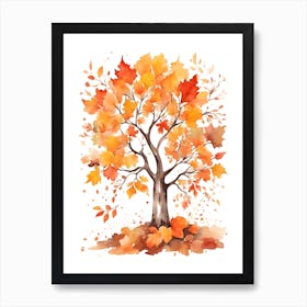 Autumn Leaves Tree Print Art Print