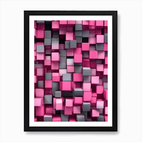 Pink Cubes Art Print