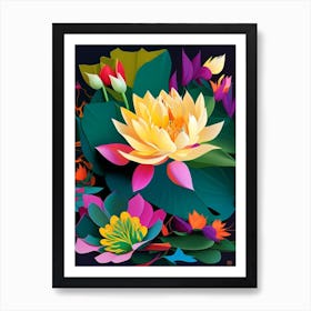 Lotus Flower Bouquet Fauvism Matisse 1 Art Print
