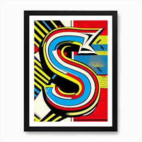 S   Letter, Alphabet Comic 5 Art Print