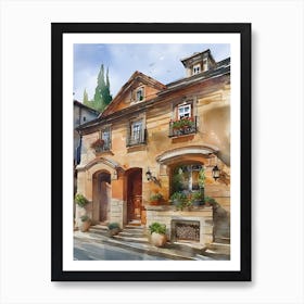 Watercolor Of A House Art Print