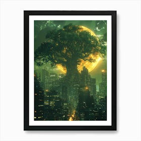 Whimsical Tree In The City 6 Art Print