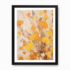 Fall Flower Painting Marigold 2 Art Print